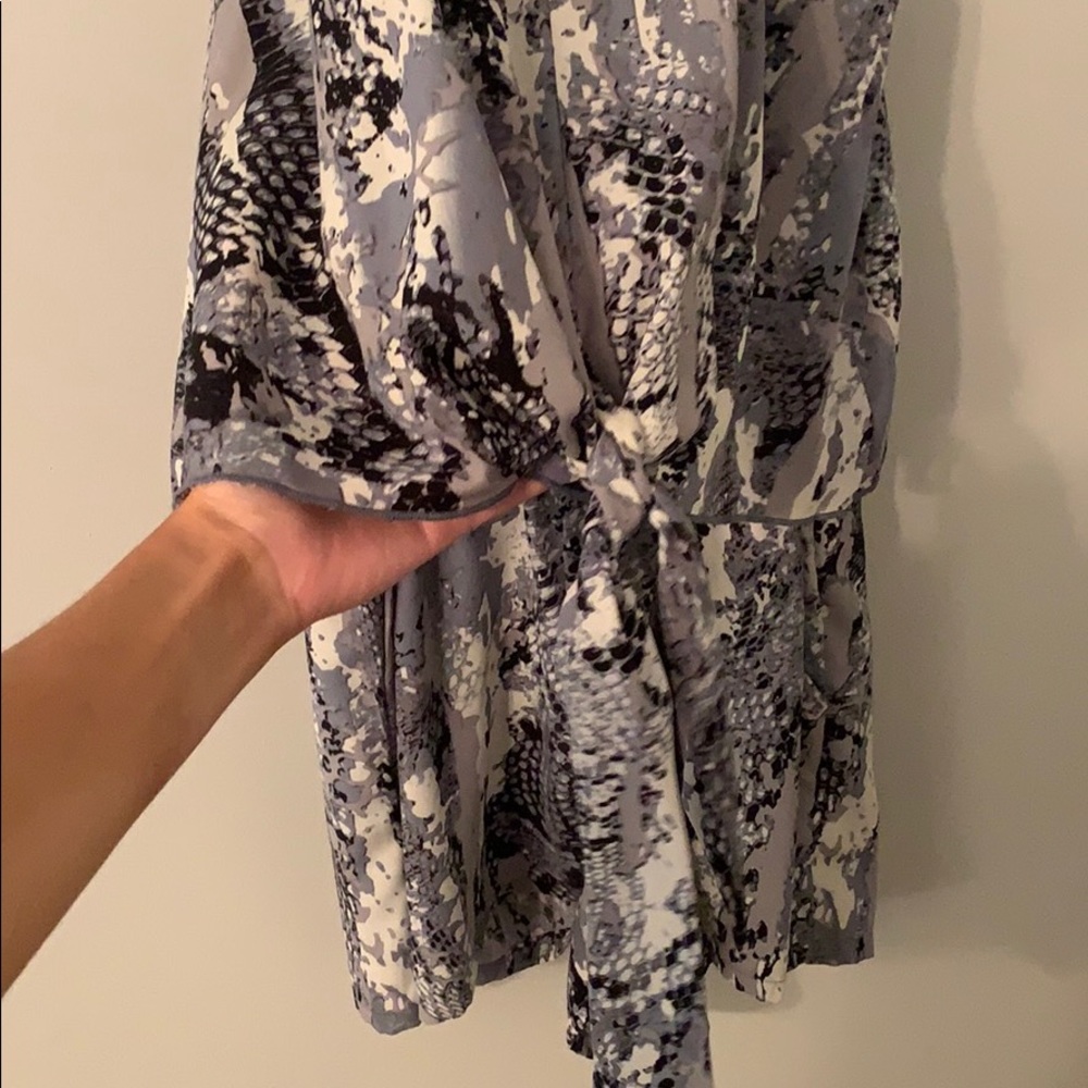 Blue snake print romper